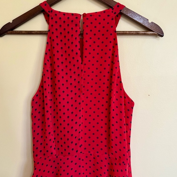 Trendyol| Red & Black Polka Dot Halter Midi Chiffon Dress Sz 4/36 - Picture 6 of 7